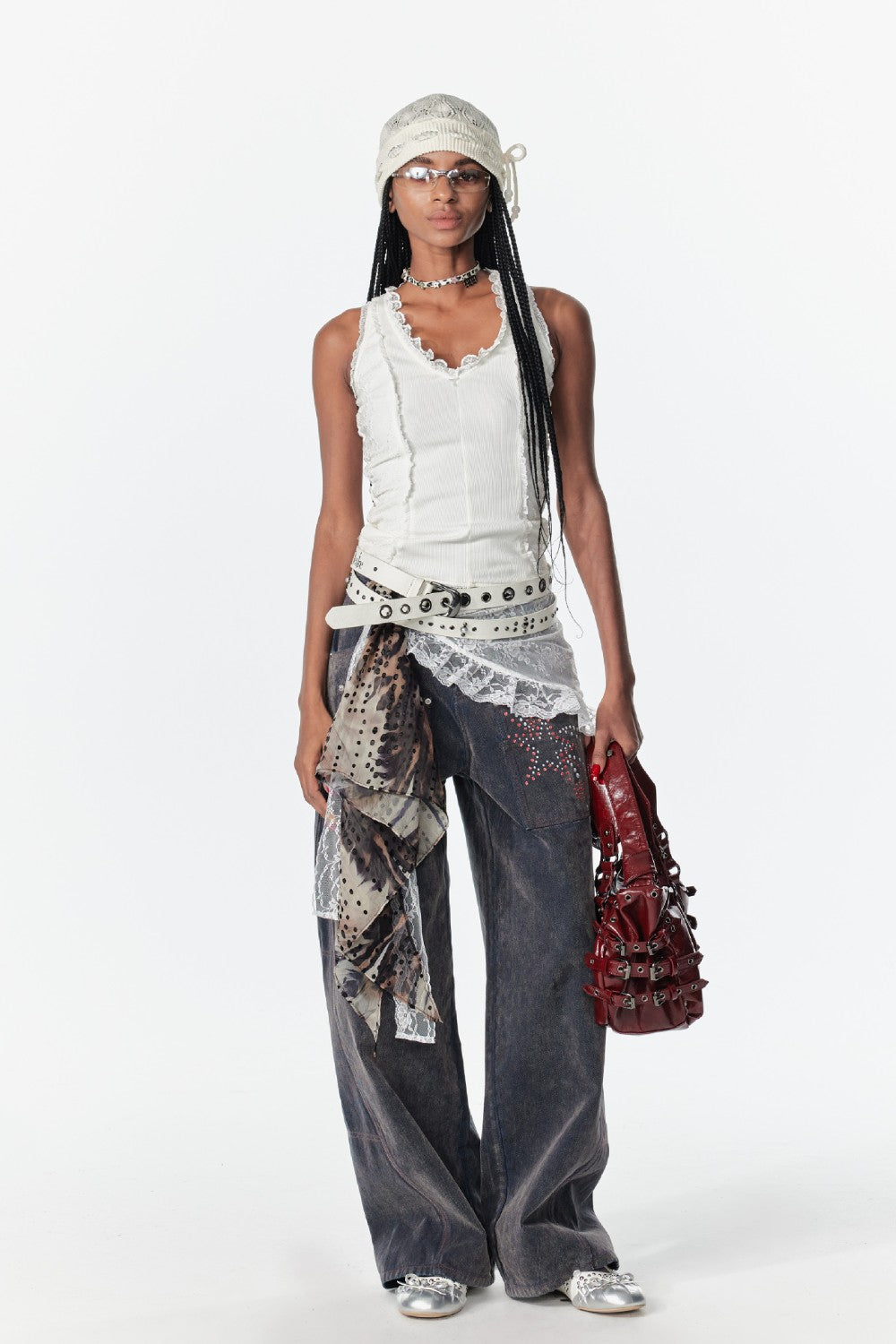 Ruched Lace Sparkle Top