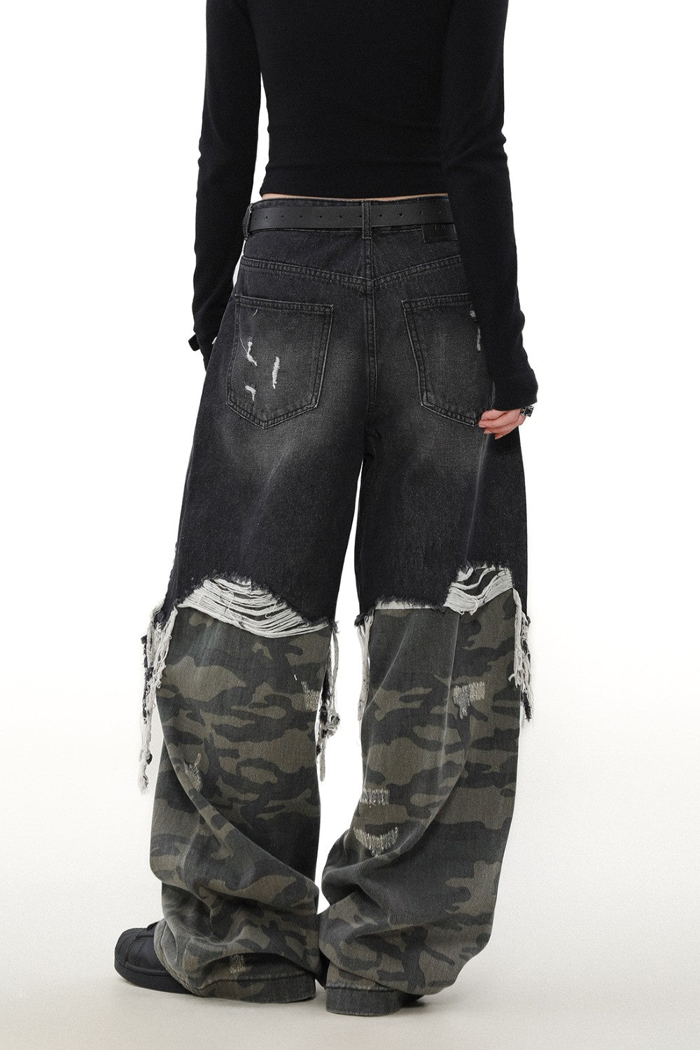 Shredded Camo Denim Jeans