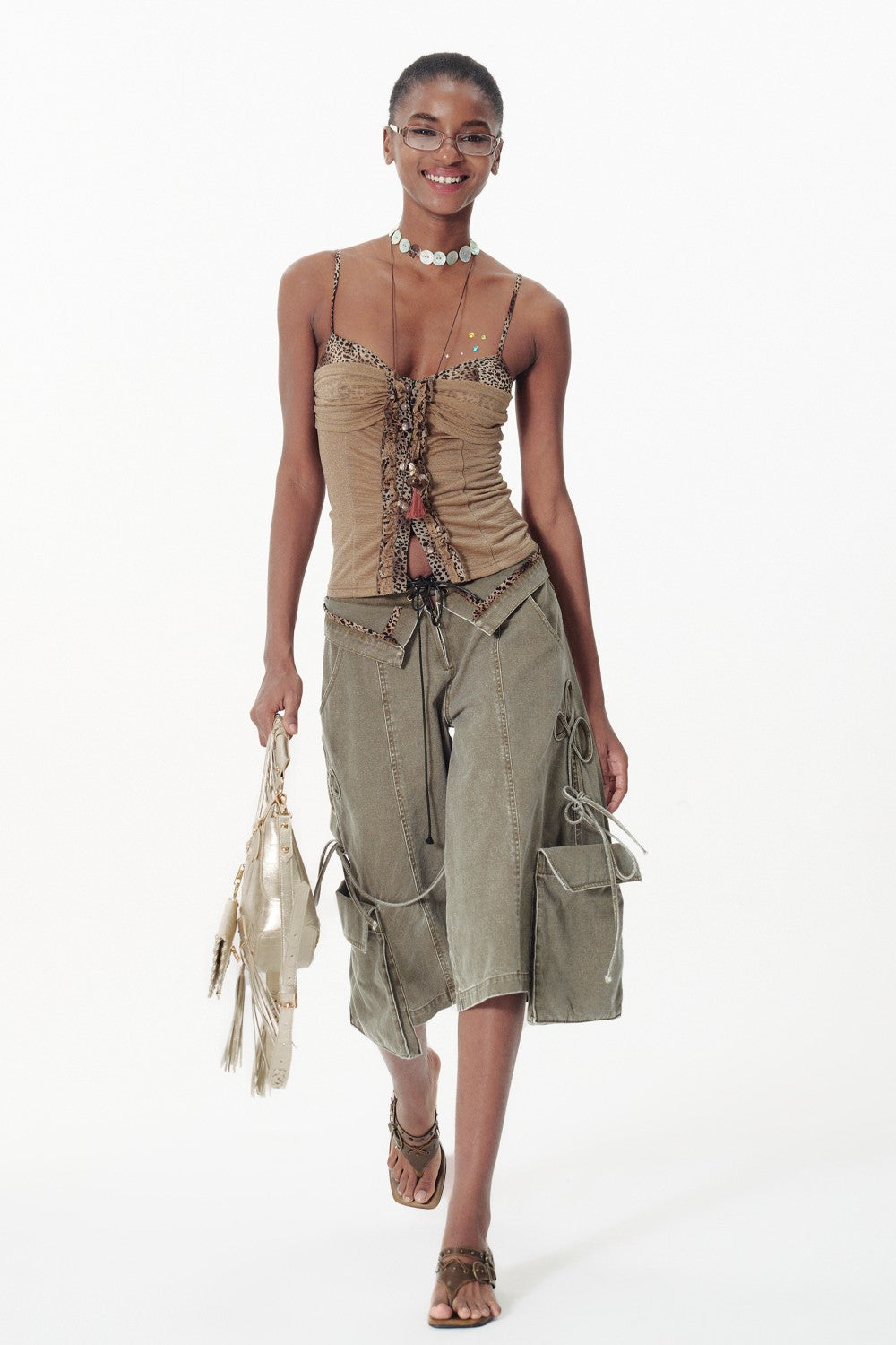 Button Corset Cami Top