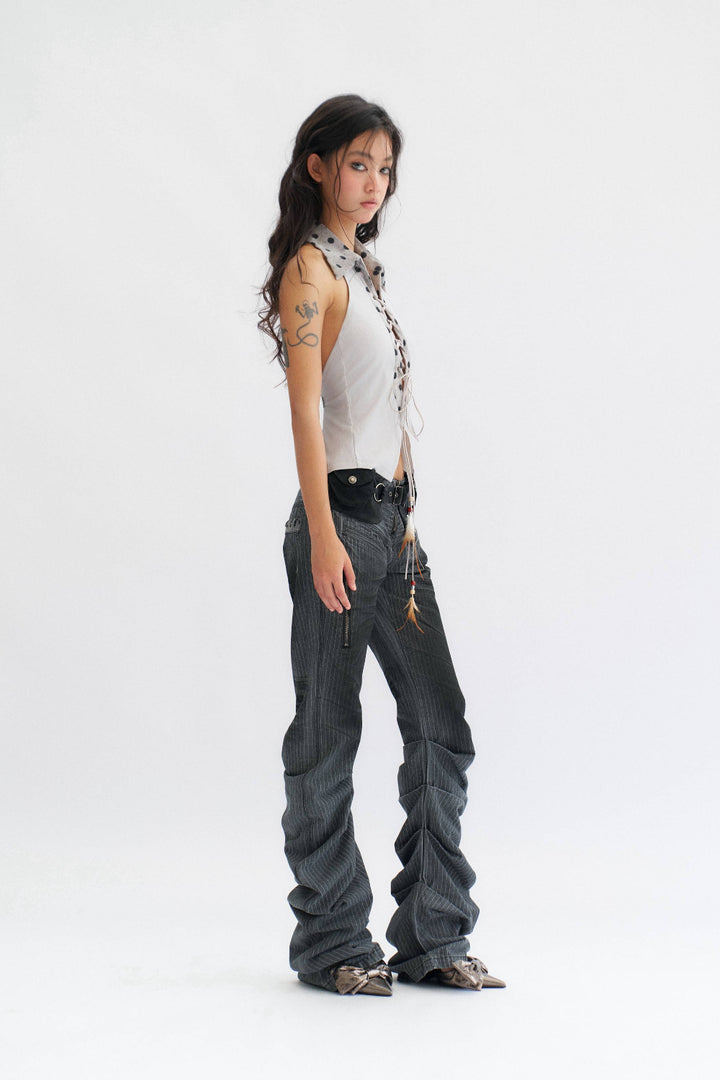 Stacked Pinstripe Jeans