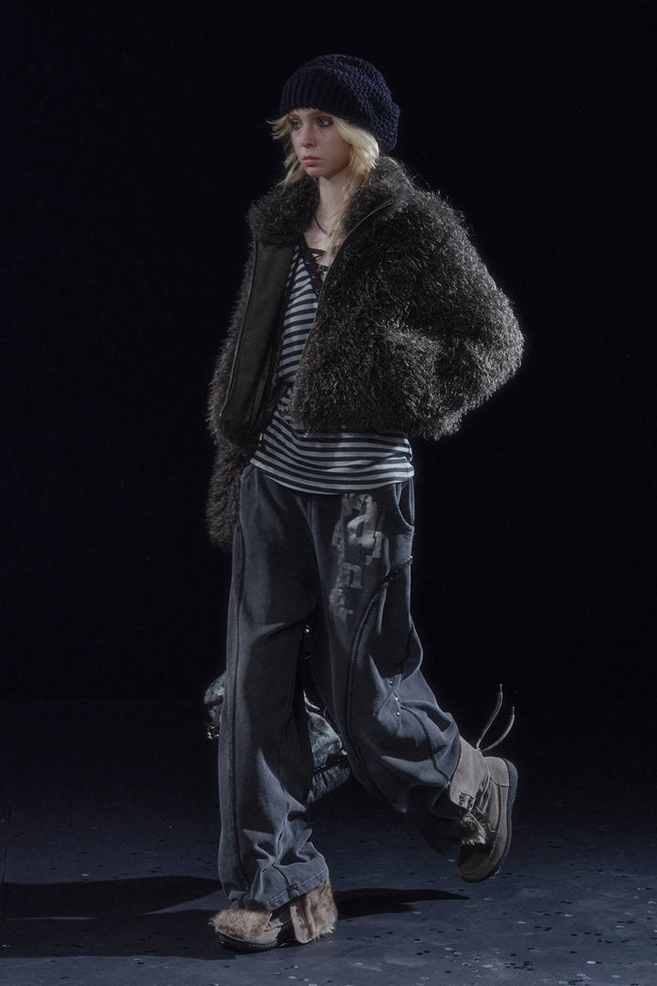 Cropped Faux Fur Coat