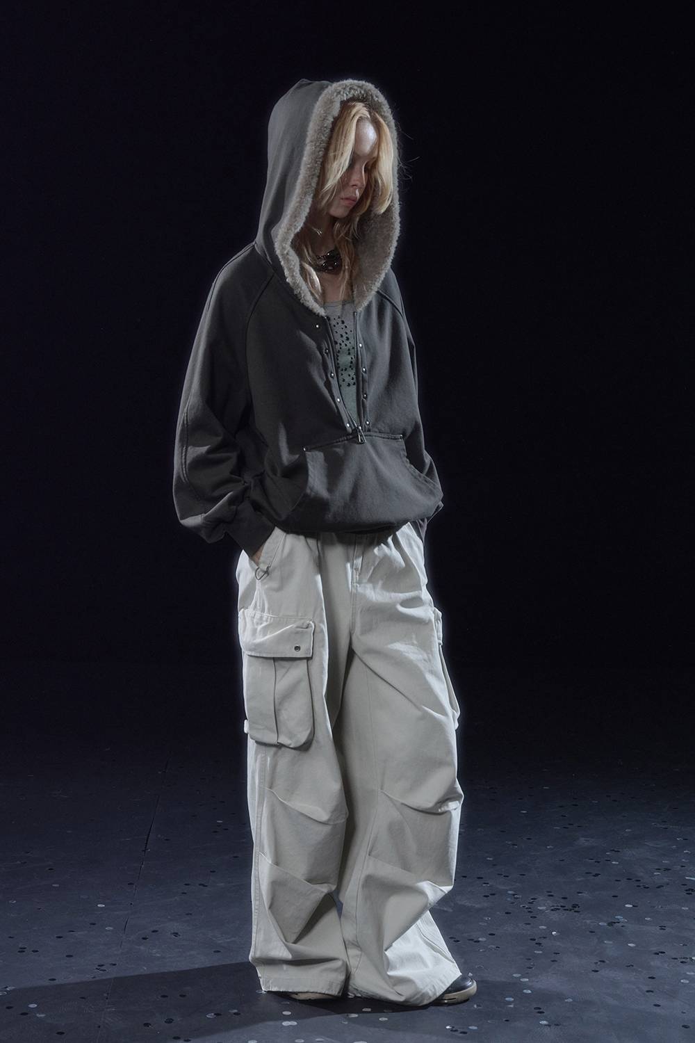 Relaxed Faux-Fur Hoodie