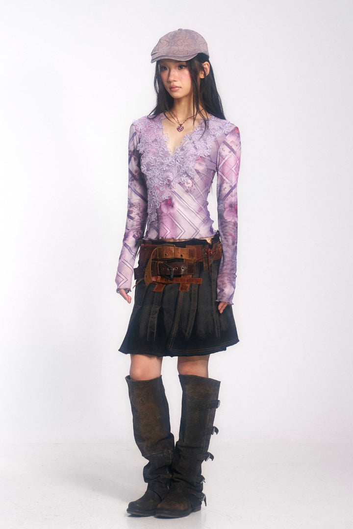 Orchid Lace V-Neck Top