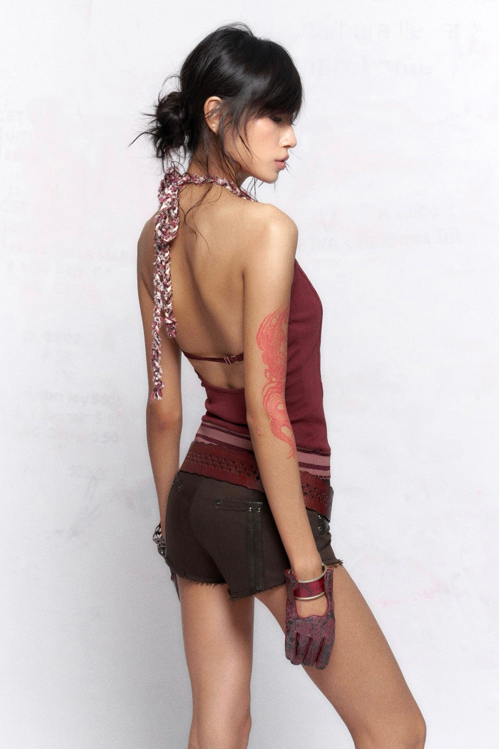 Burgundy Knit Floral Top