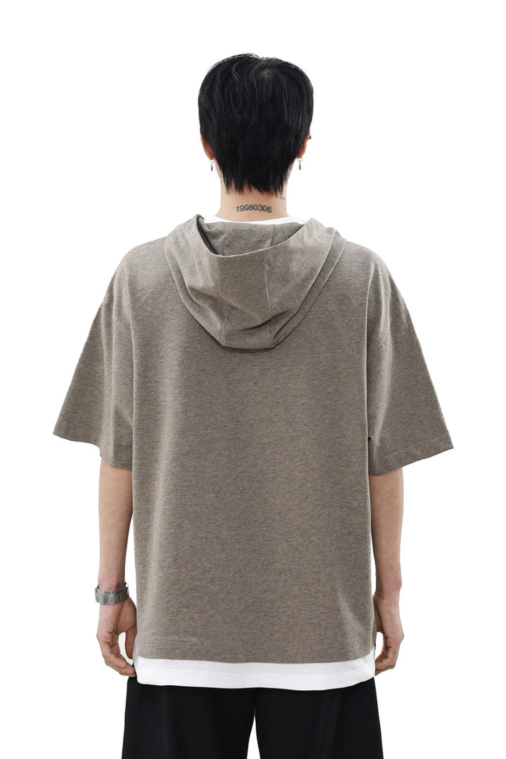 Layered Hooded Top
