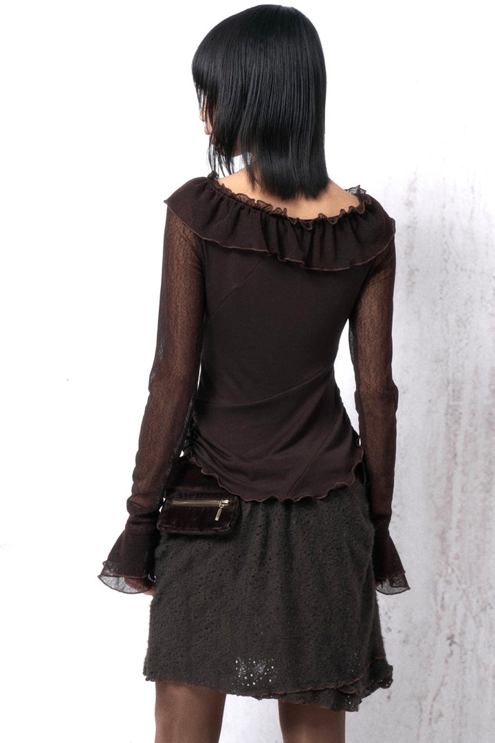 Rustic Velvet Trim Skirt