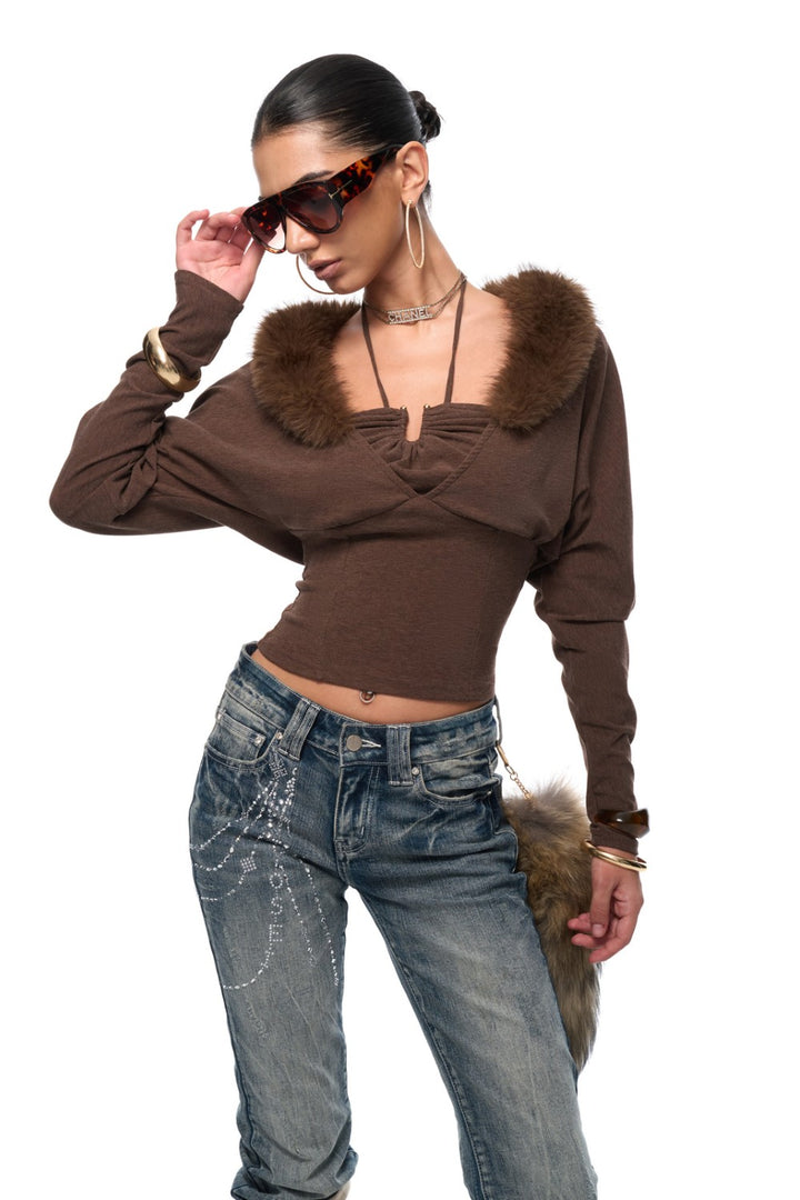 Miranda Fur Mocha Top