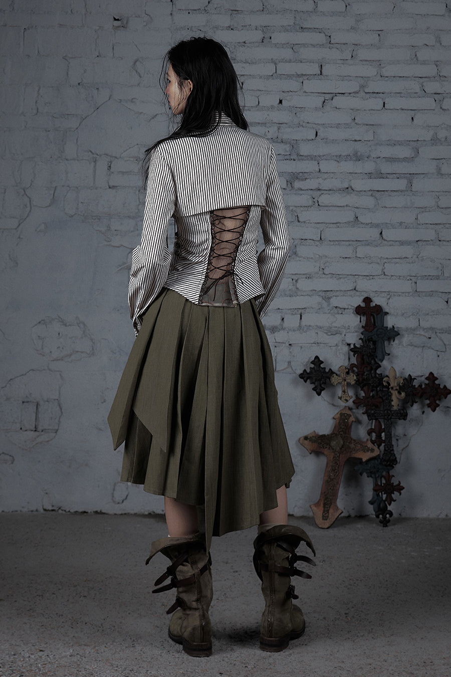 Olive Buckled Skirt