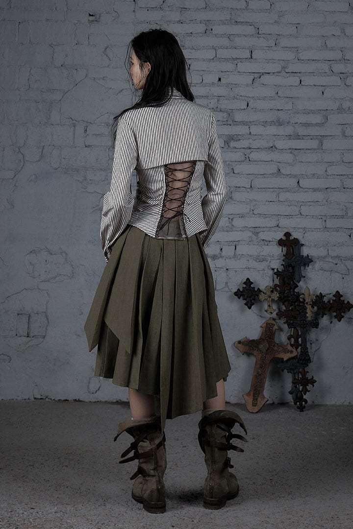 Olive Buckled Skirt