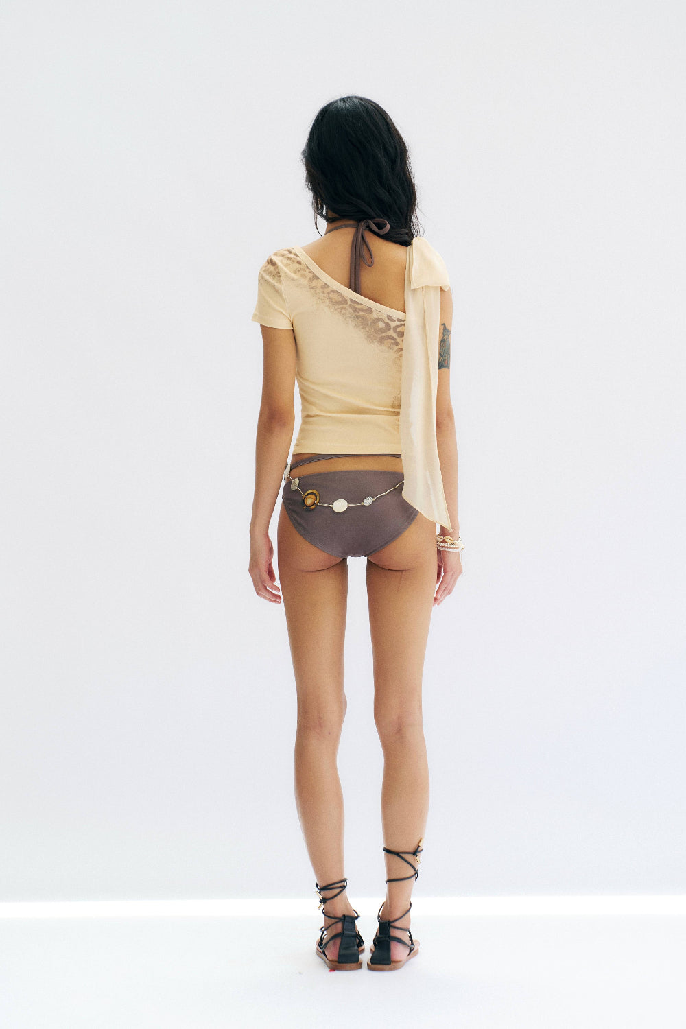 Leopard Ribbon Top Yellow