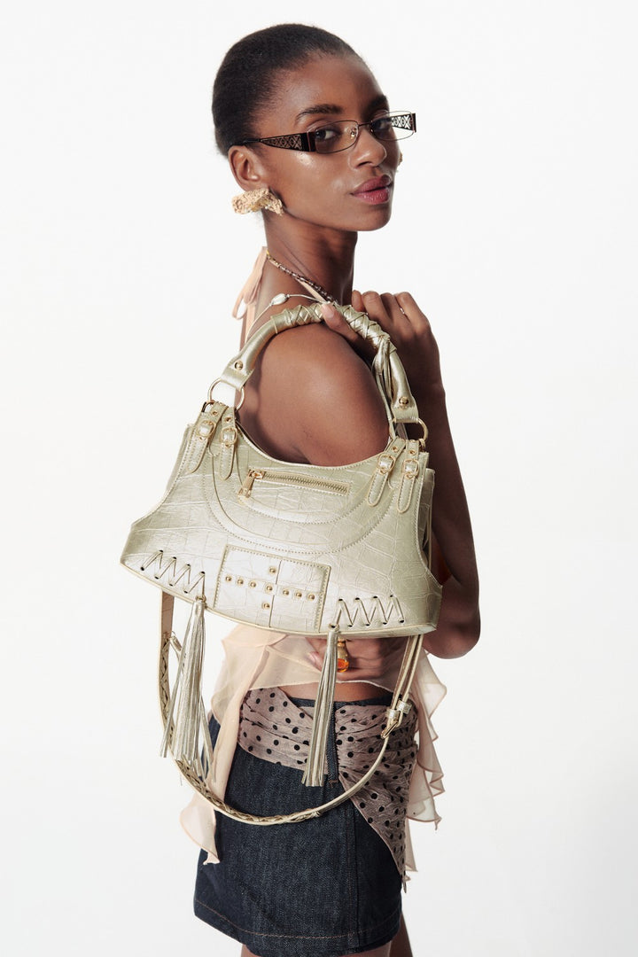 Retro Charm Handle Purse