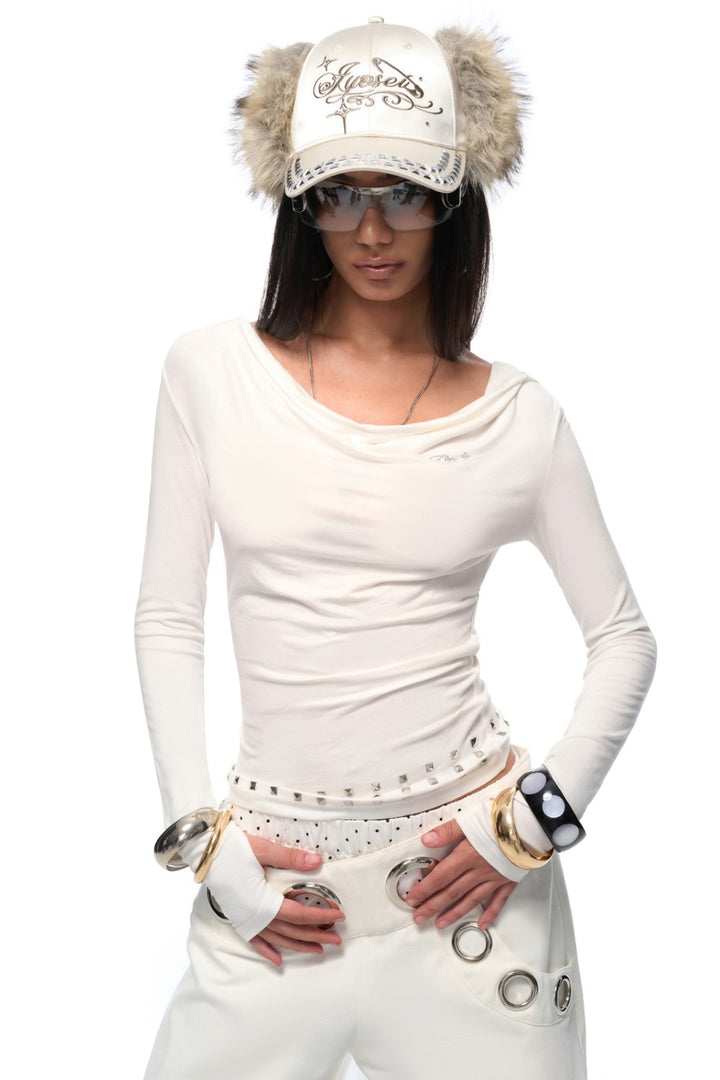 Hooded Stud Drape Shirt