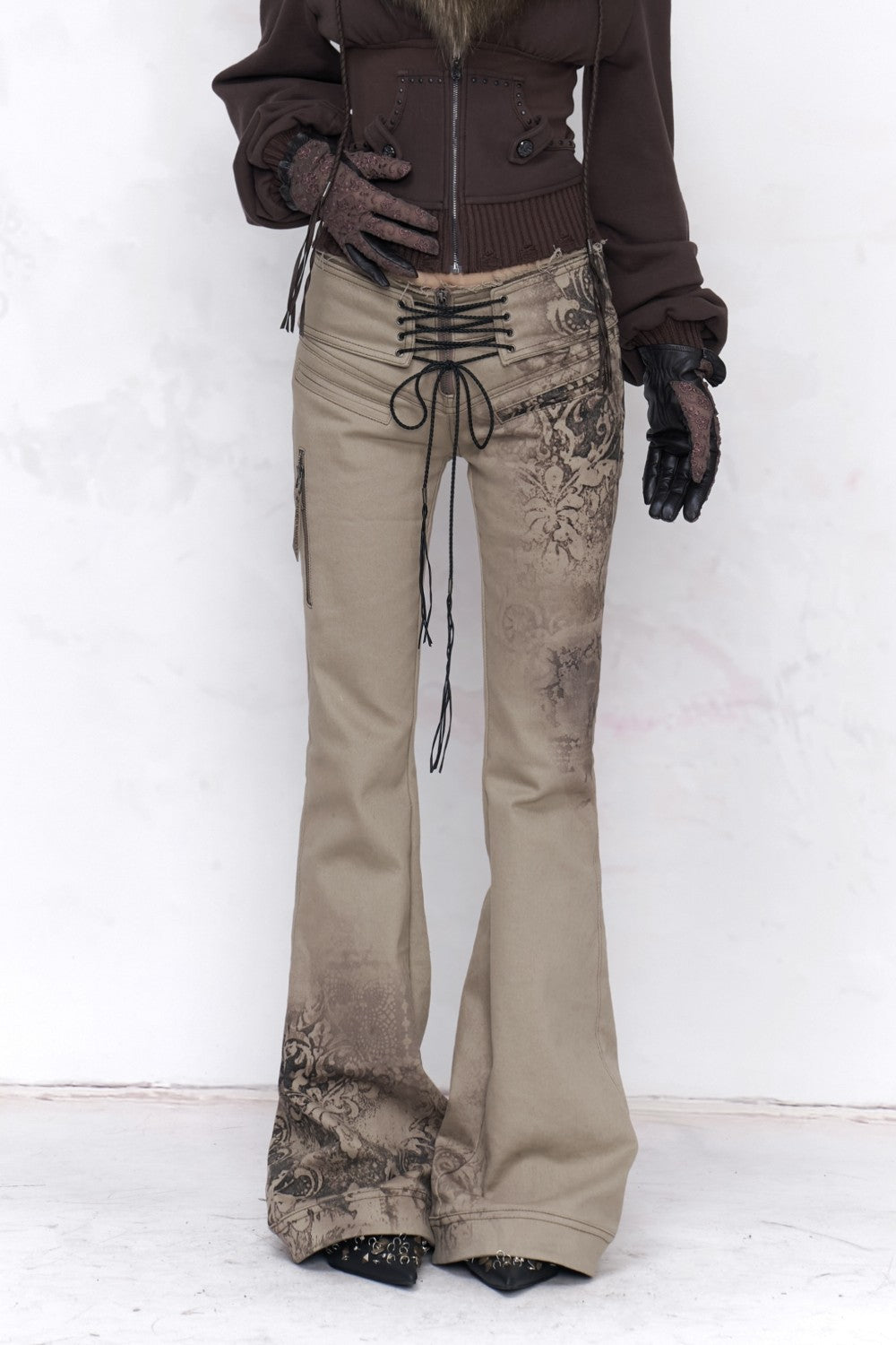 Milla Lace-Up Flare Pants