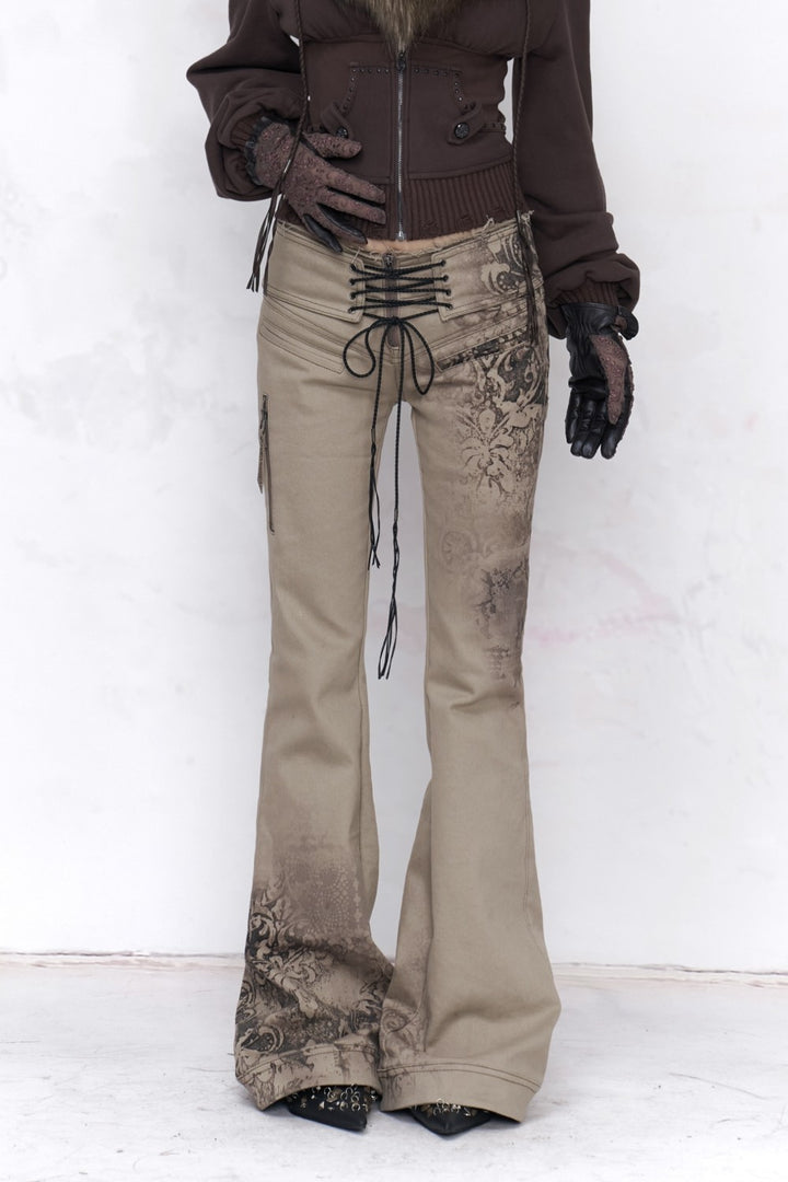 Milla Lace-Up Flare Pants
