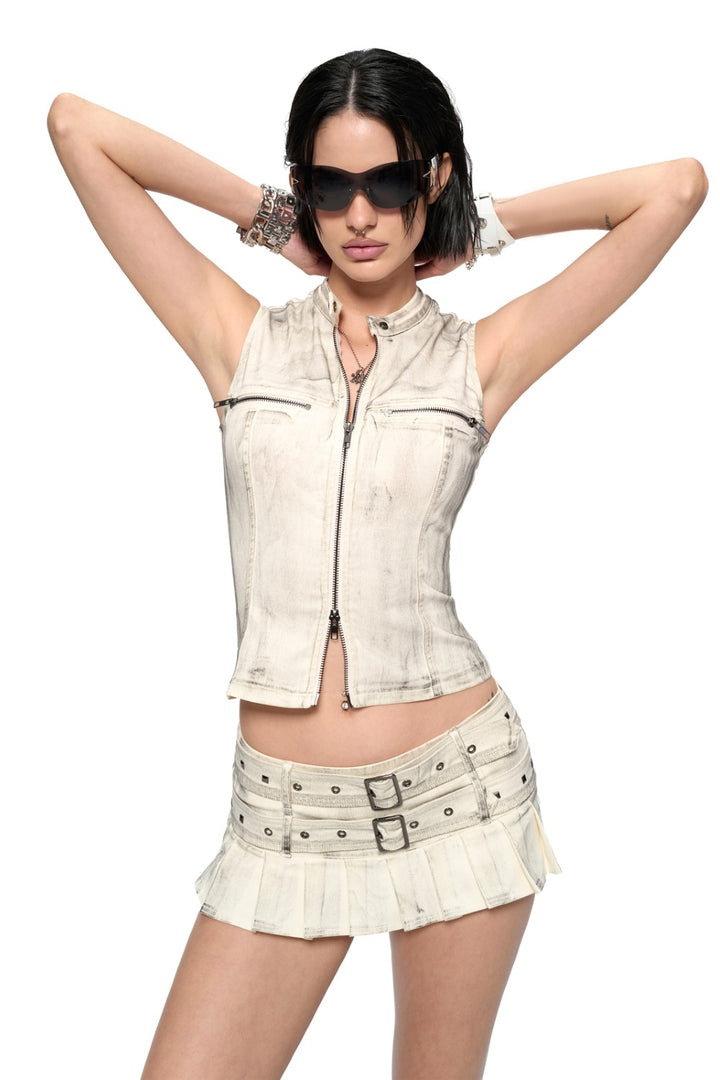 Washed Denim Armor Top