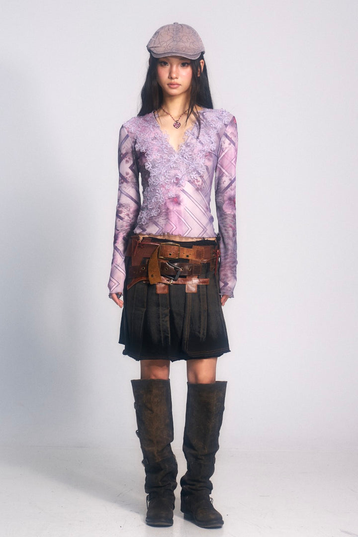 Orchid Lace V-Neck Top