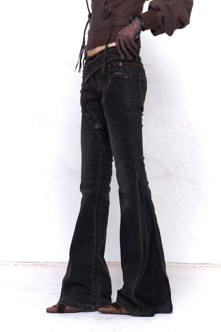 Crossbelt Low Waist Jeans