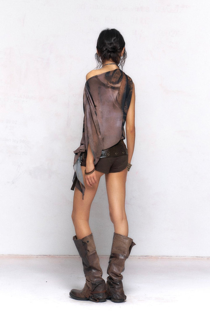 Tiger Chiffon Batwing Top