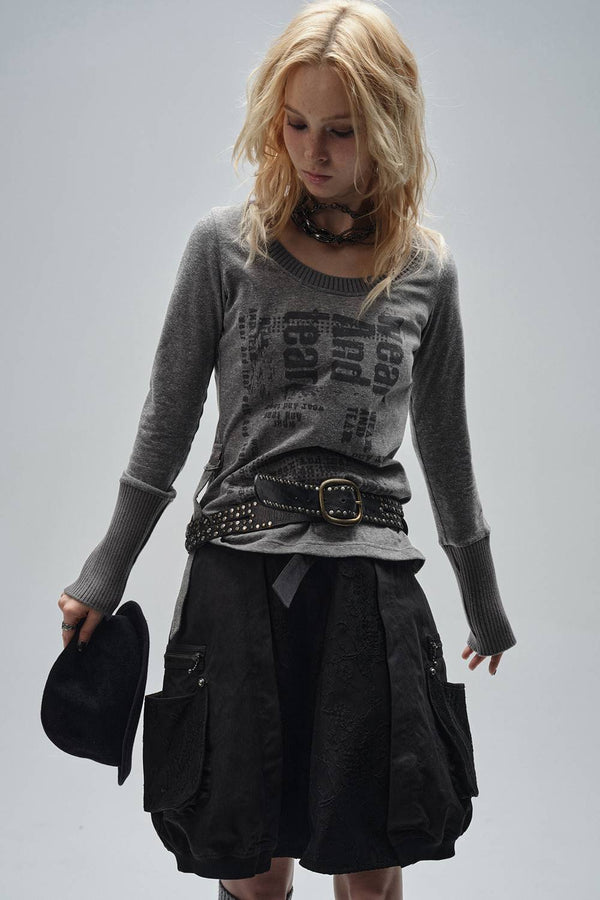 Printed Crew Neck Sweater