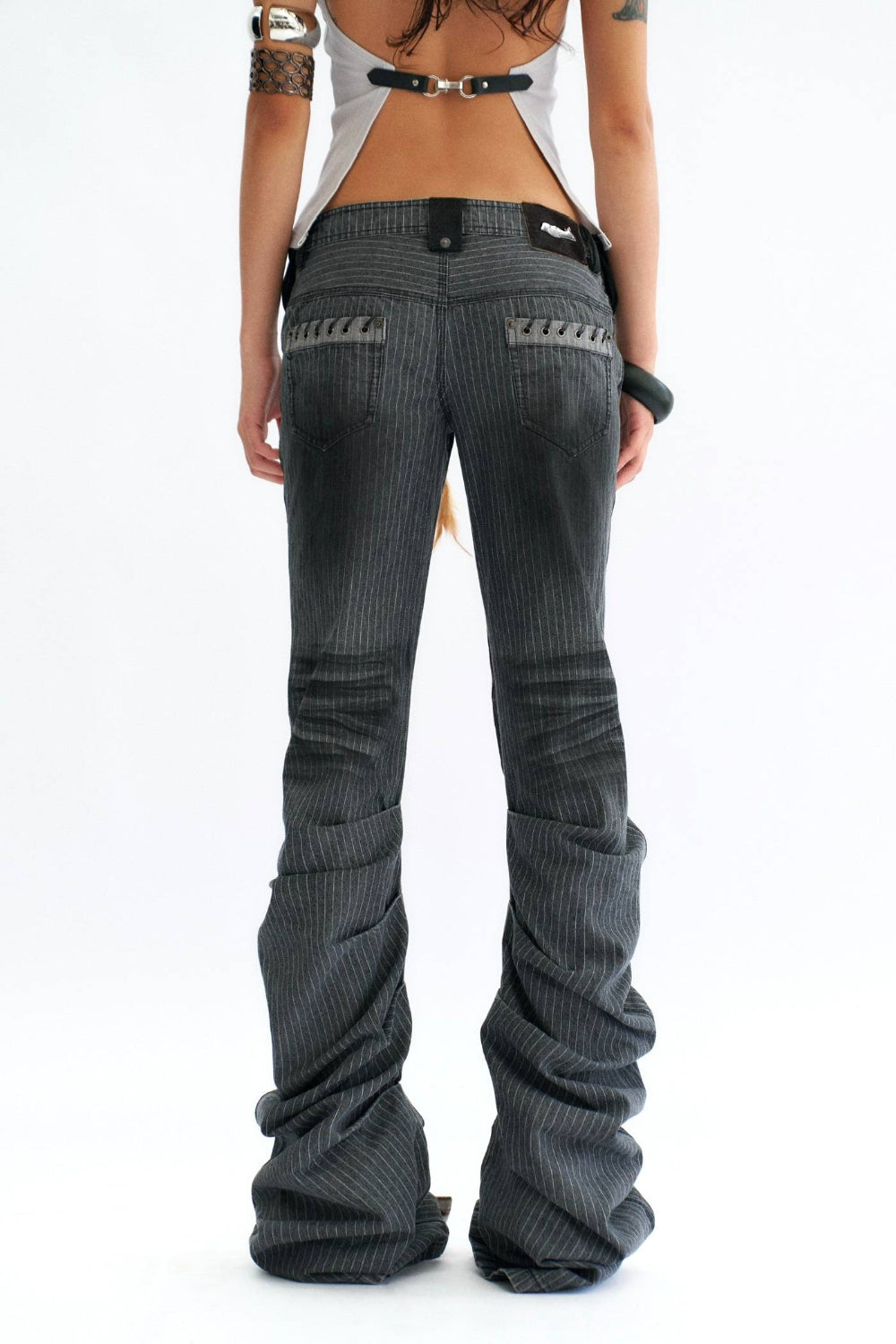 Stacked Pinstripe Jeans