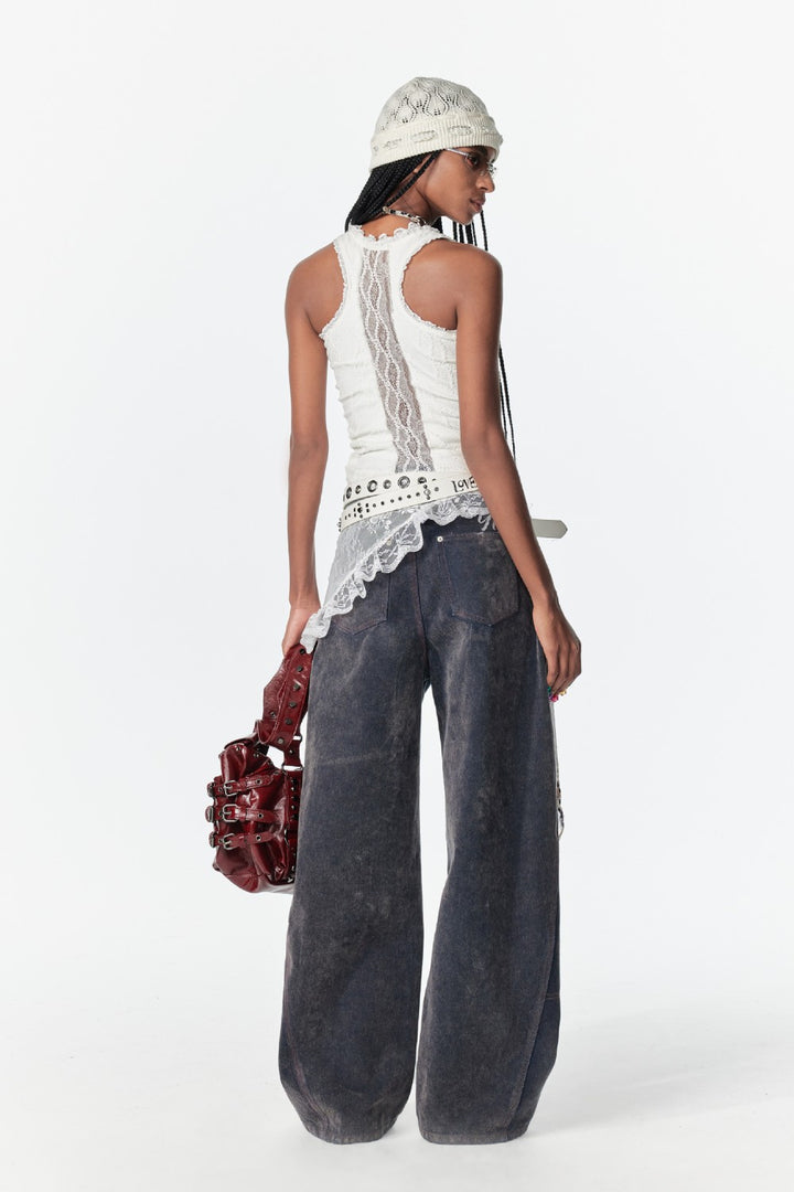 Ruched Lace Sparkle Top