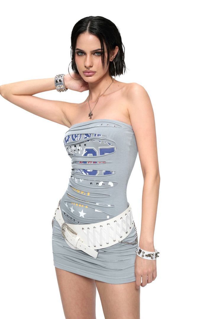 Cutout Print Bodycon Dress