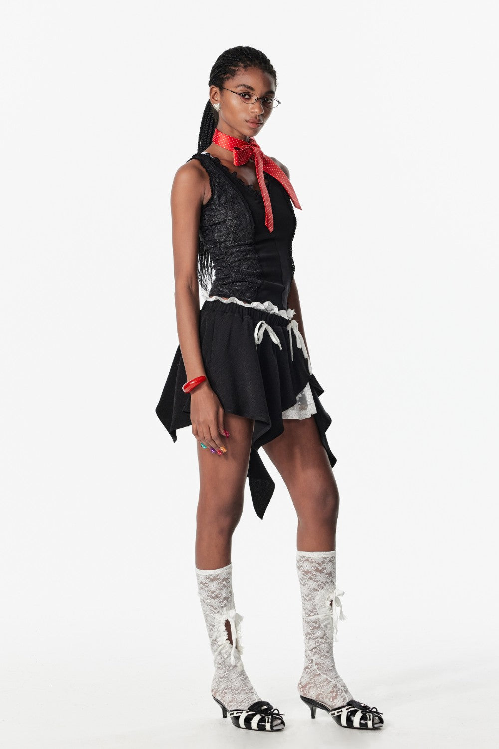 Ruched Lace Sparkle Top