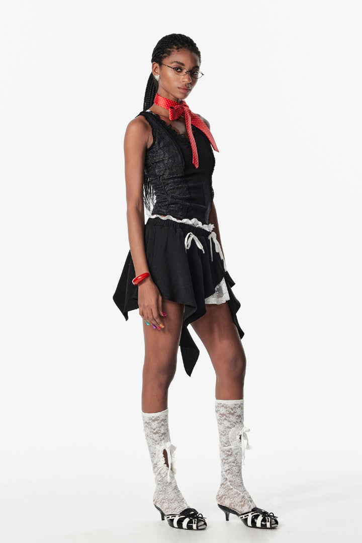 Ruched Lace Sparkle Top