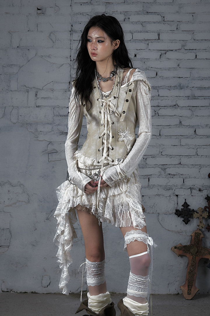 Leather Lace-Up Corset