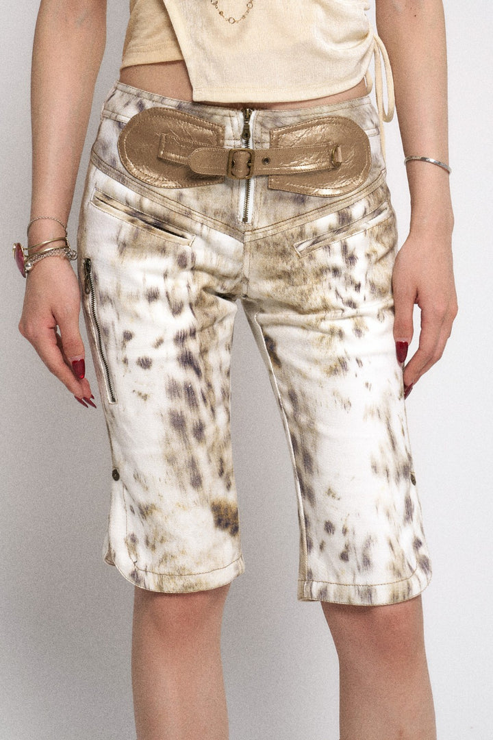 Leopard Wash Capri