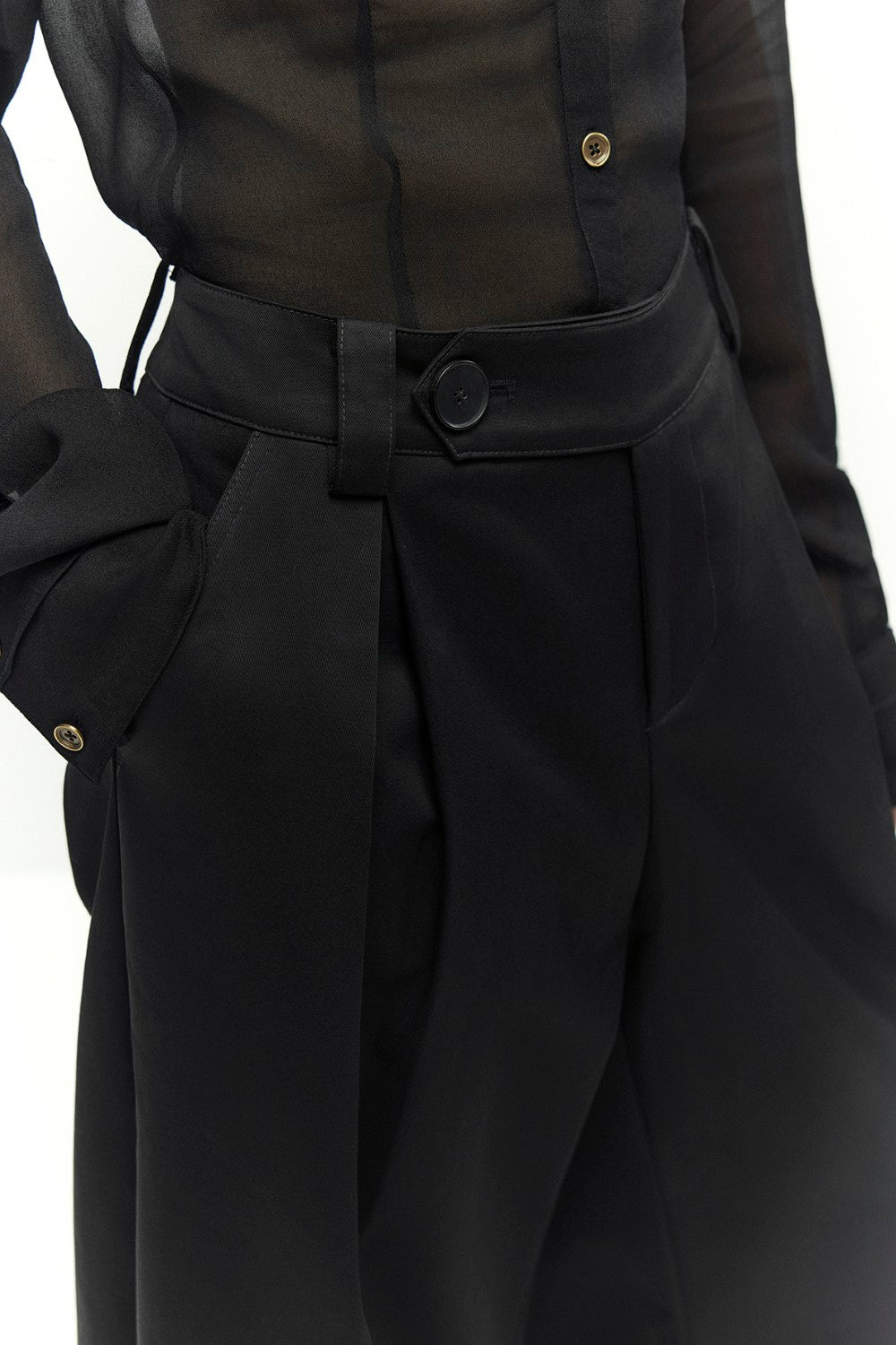 Relaxed Straight Drawstring Trousers