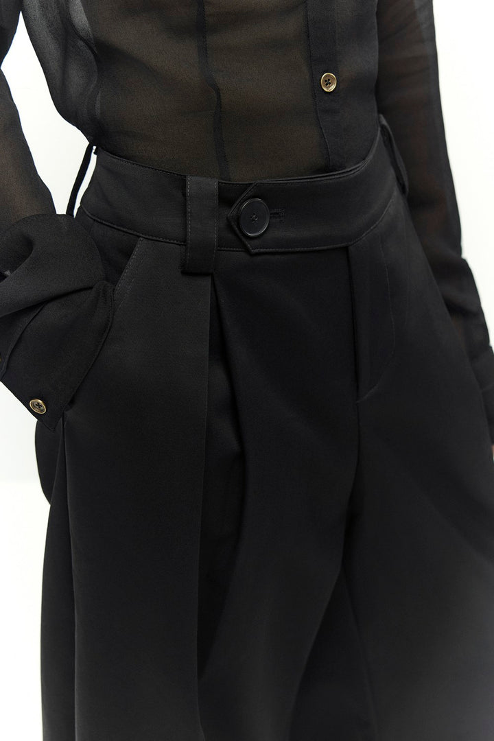 Relaxed Straight Drawstring Trousers