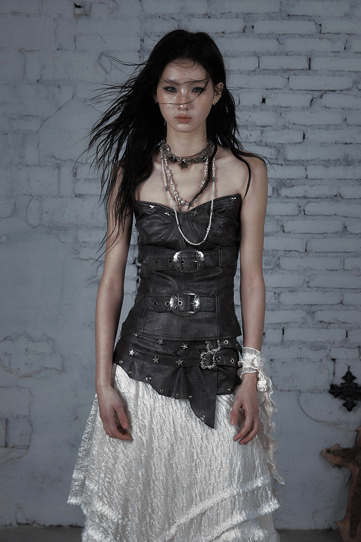 Buckled Leather Corset
