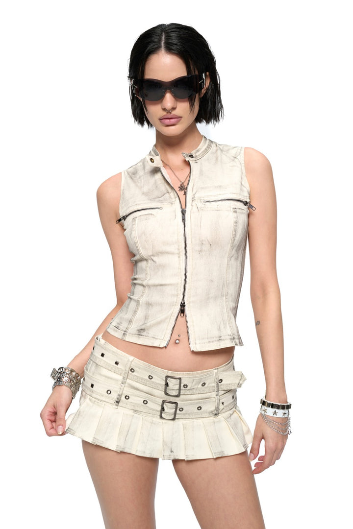 Washed Denim Armor Top