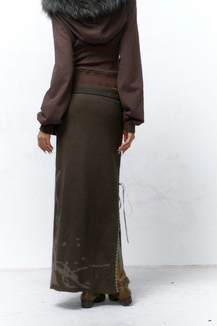 Cargo Jacquard Maxi Skirt
