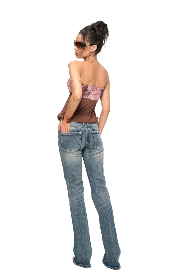 Snakeprint Buckle Tube Top