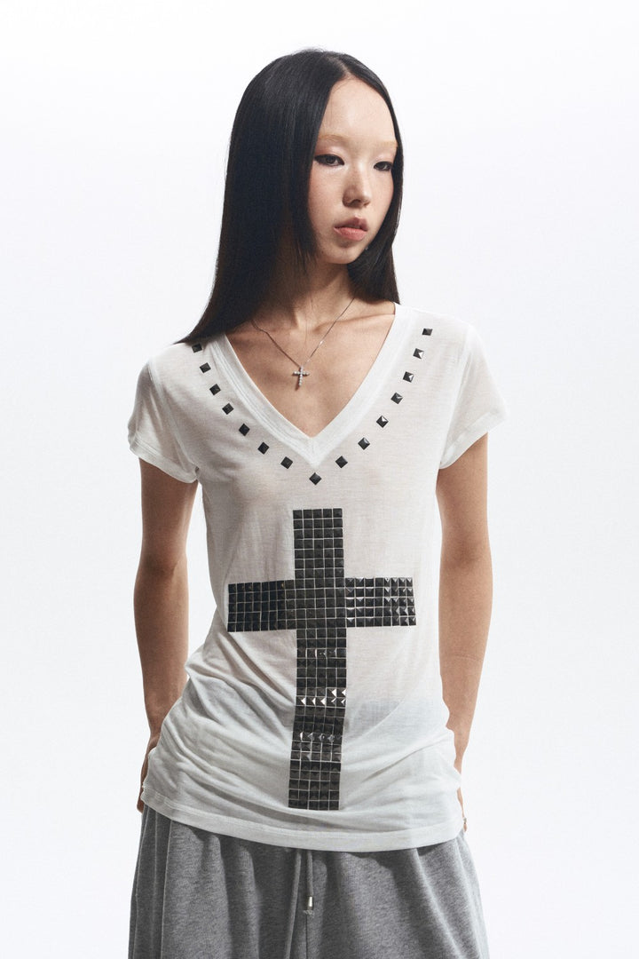 Studded Cross T-Shirt