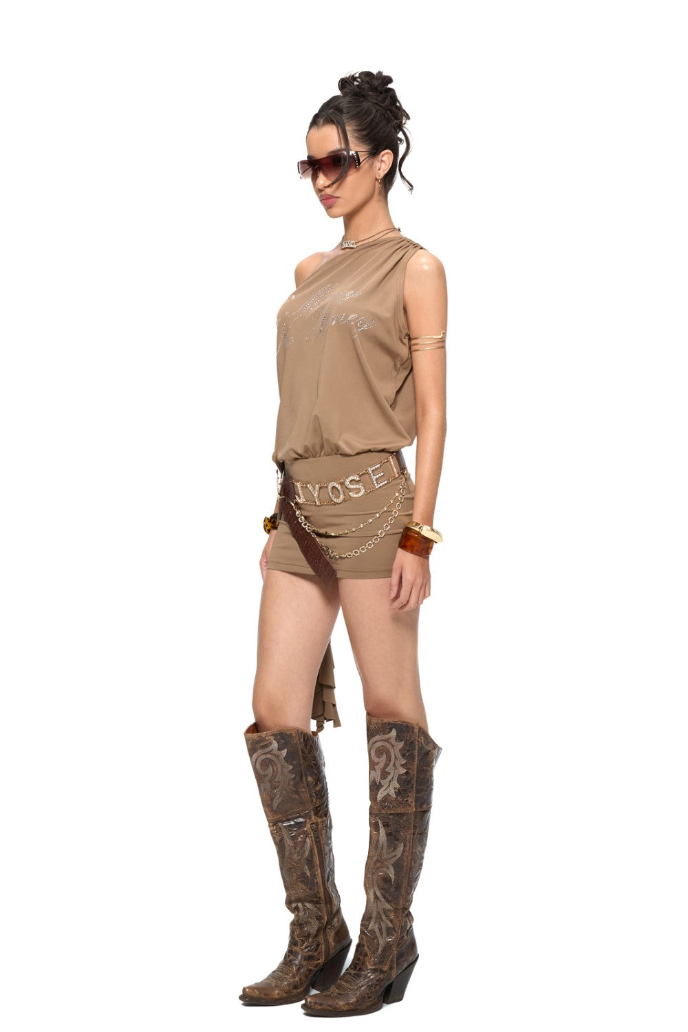 Rhea One-Shoulder Drape Dress