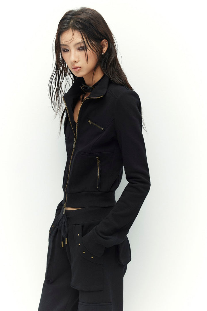 Talia Cropped Zip Sweatshirt