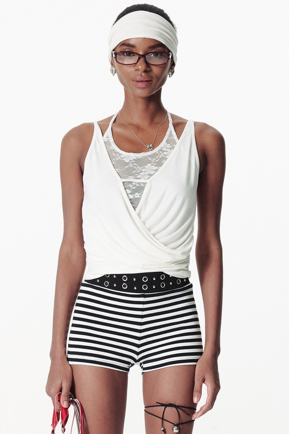 Grommet Waist Mini Shorts