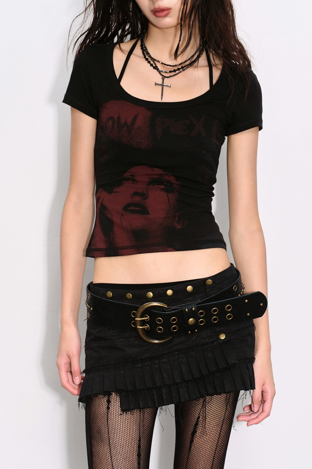 Snake Embossed Leather Belt