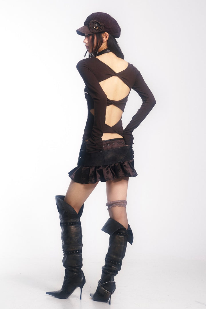 Selene Sequin Cutout Shirt