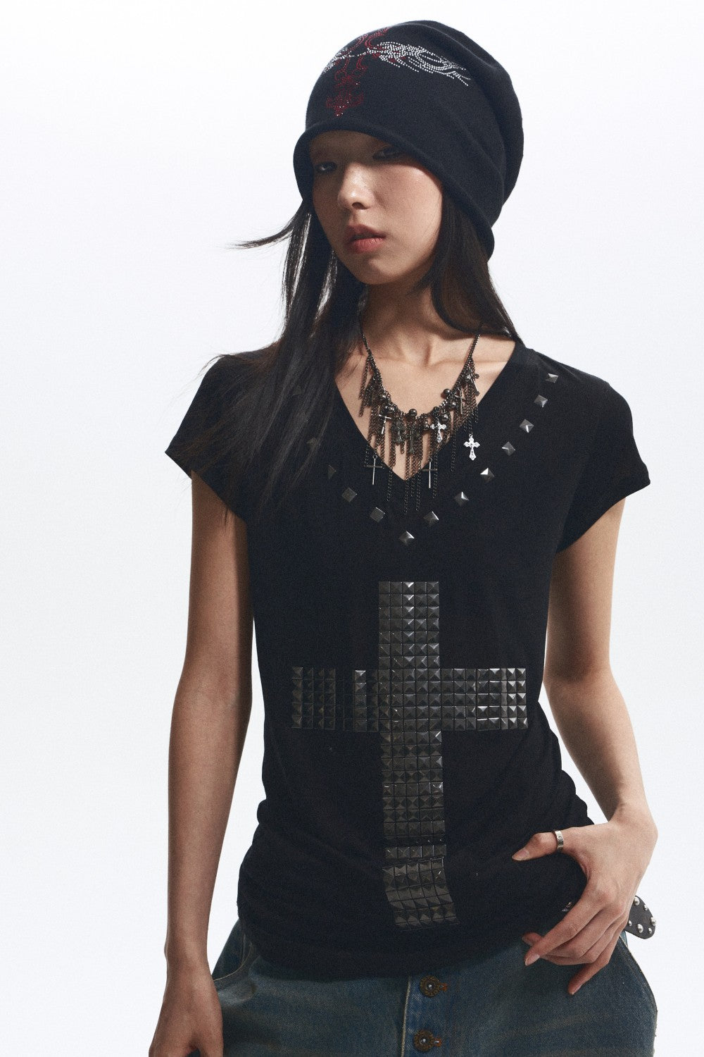 Studded Cross T-Shirt