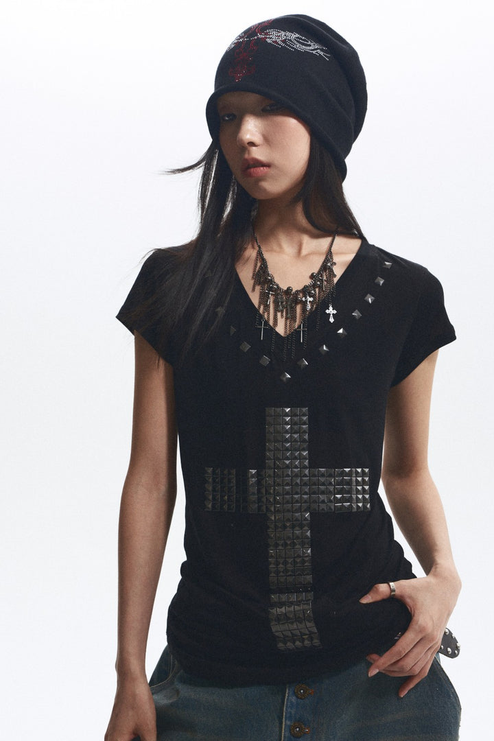 Studded Cross T-Shirt