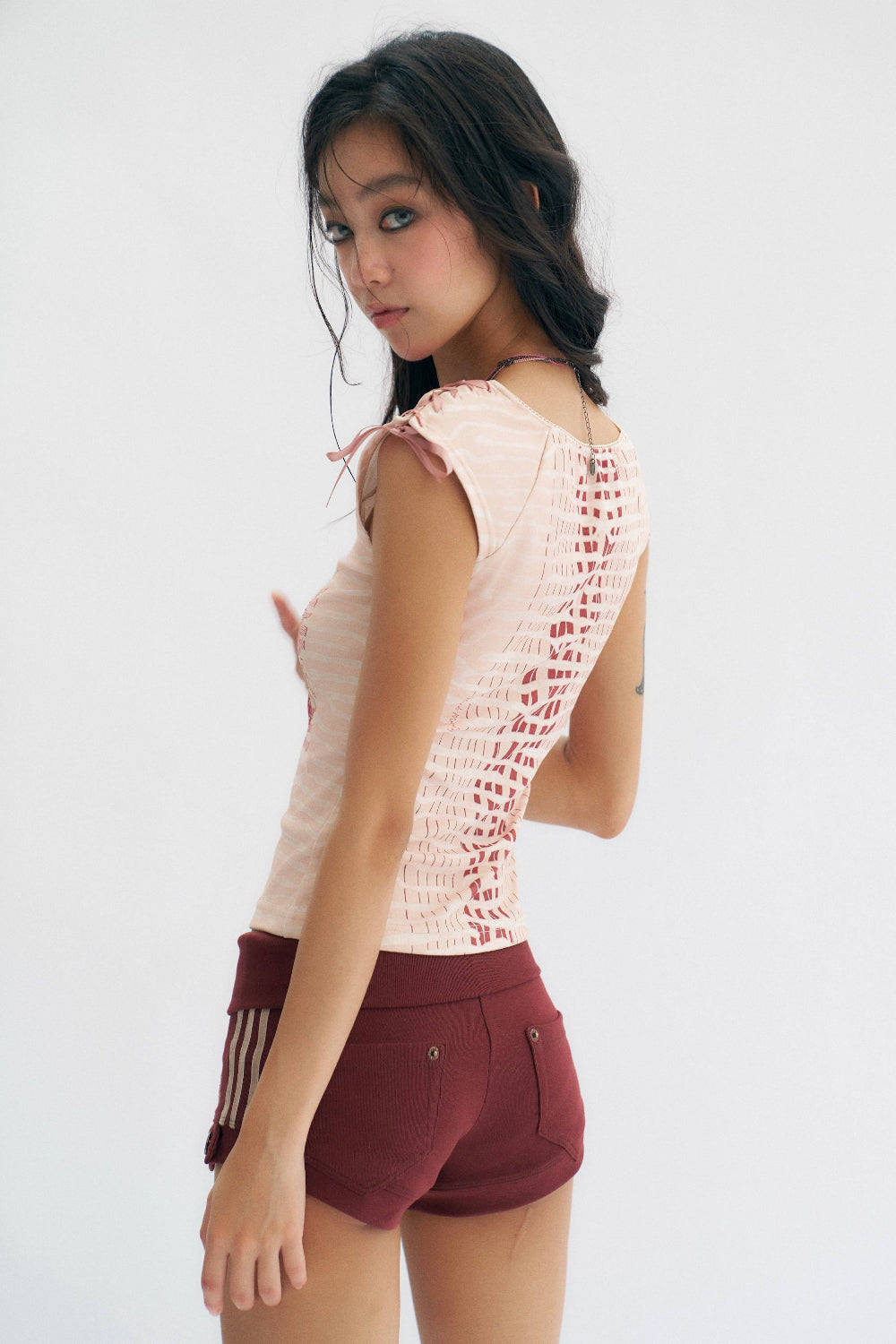 Burgundy Track Shorts