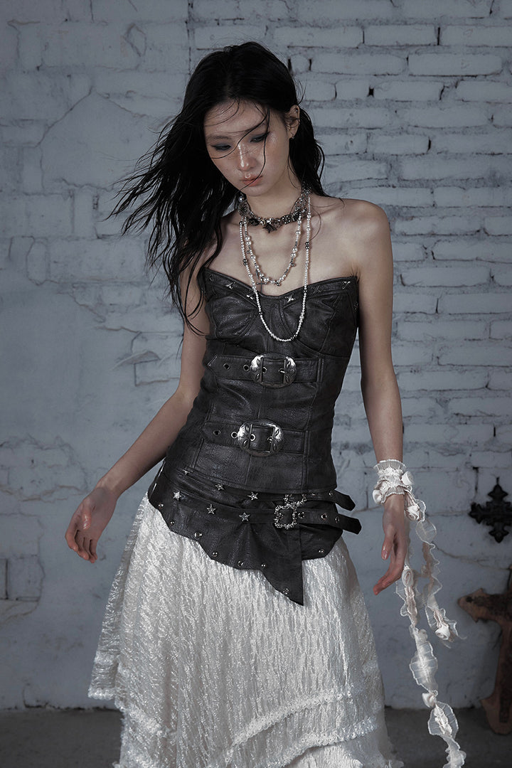 Buckled Leather Corset