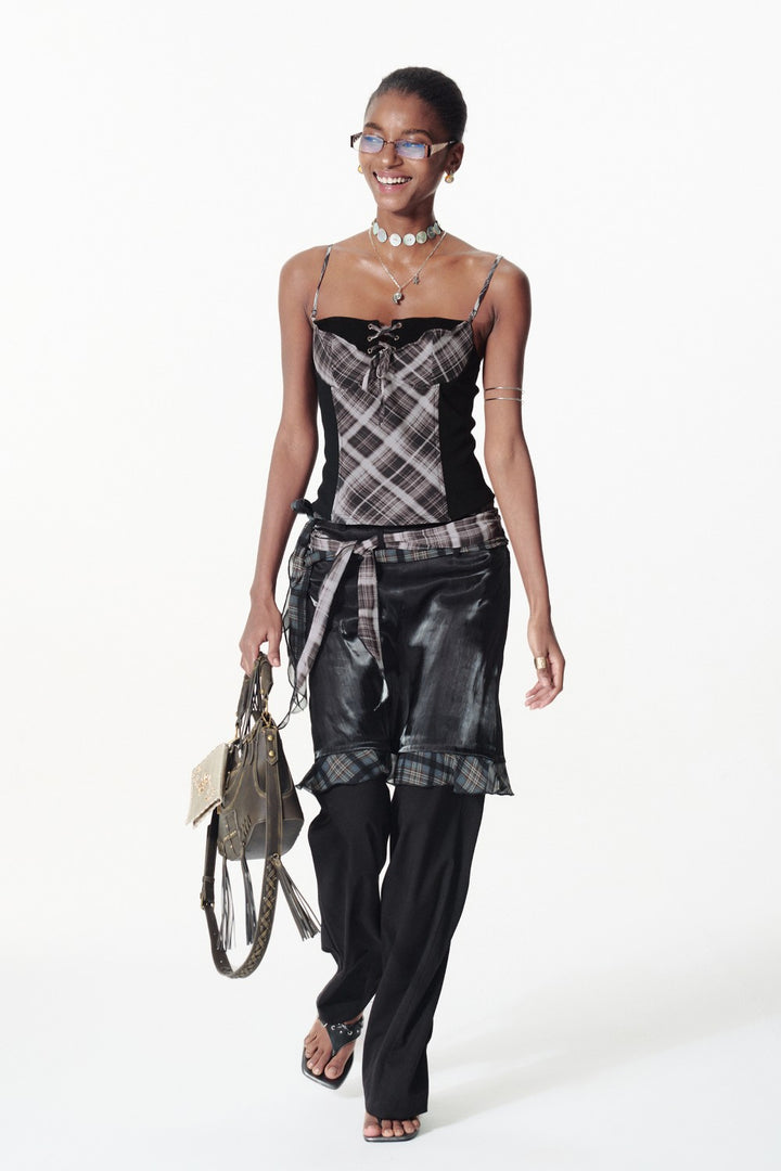 Lace-Up Bustier Cami Top