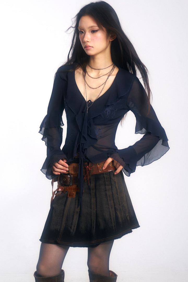 Blue Seraphine Floral Blouse