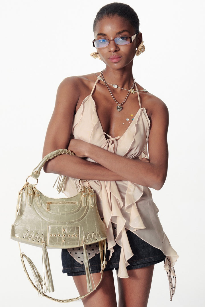 Retro Charm Handle Purse