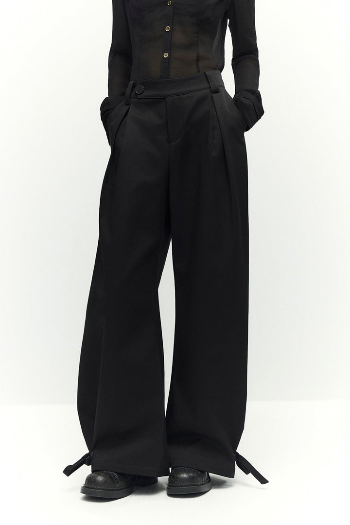Relaxed Straight Drawstring Trousers